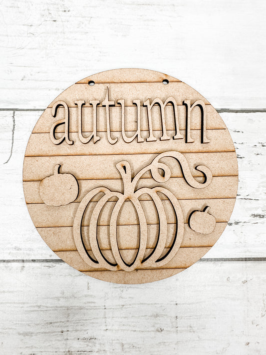 Autumn Pumpkin 5 in round Sign DIY Kit