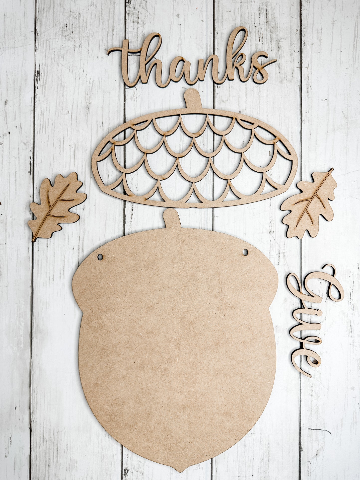 Acorn Give Thanks Door Hanger Sign DIY Kit