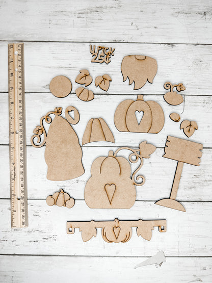 Pumpkin Gnome Insert for Interchangeable bases DIY Craft Kit