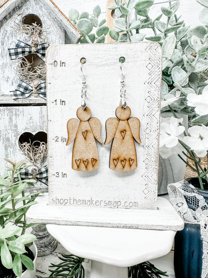Angel with Hearts Blank DIY Earrings Kit