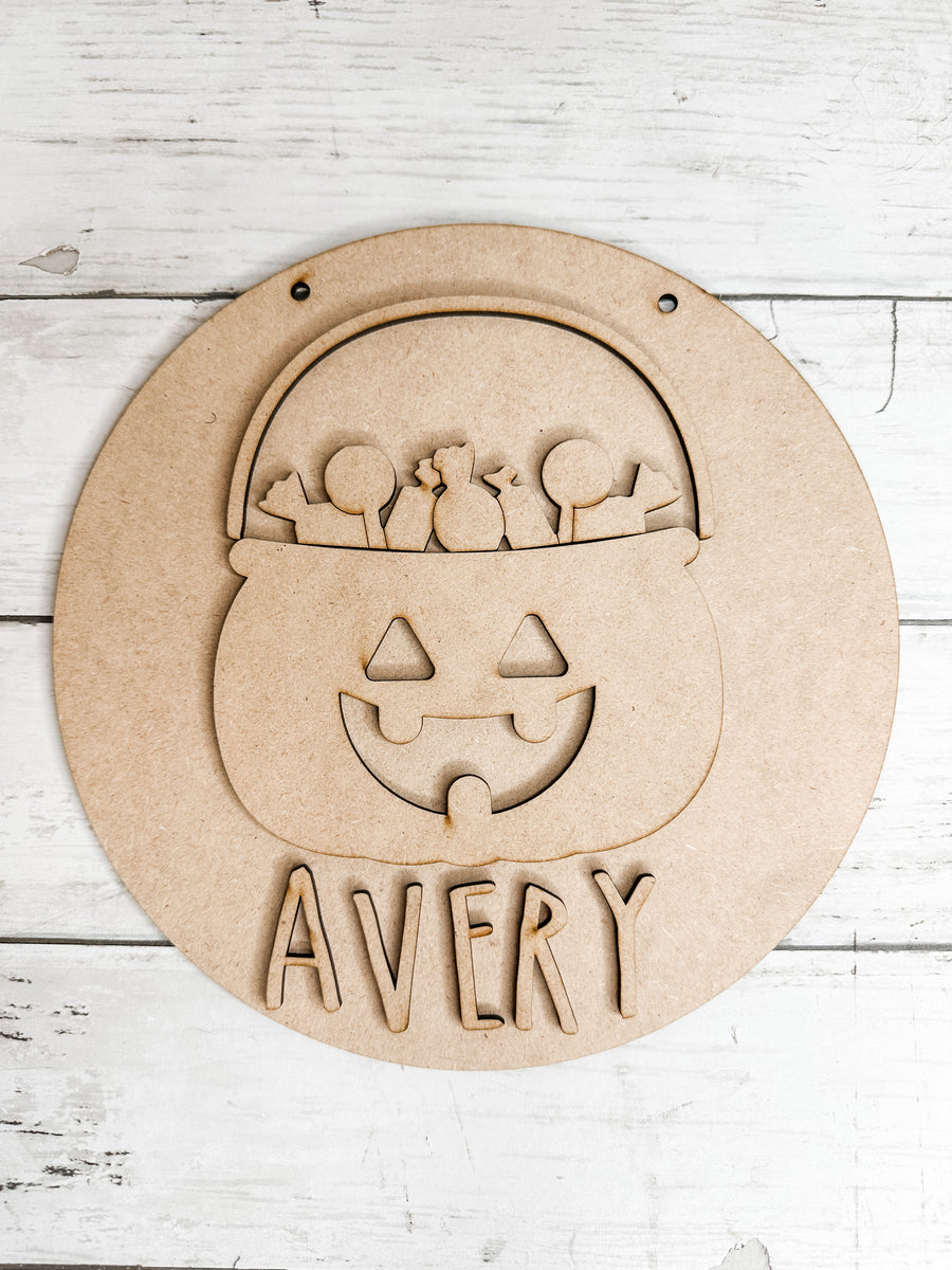 9 in round Candy Bucket Custom Name Sign DIY Kit – The Makers Map - DIY ...