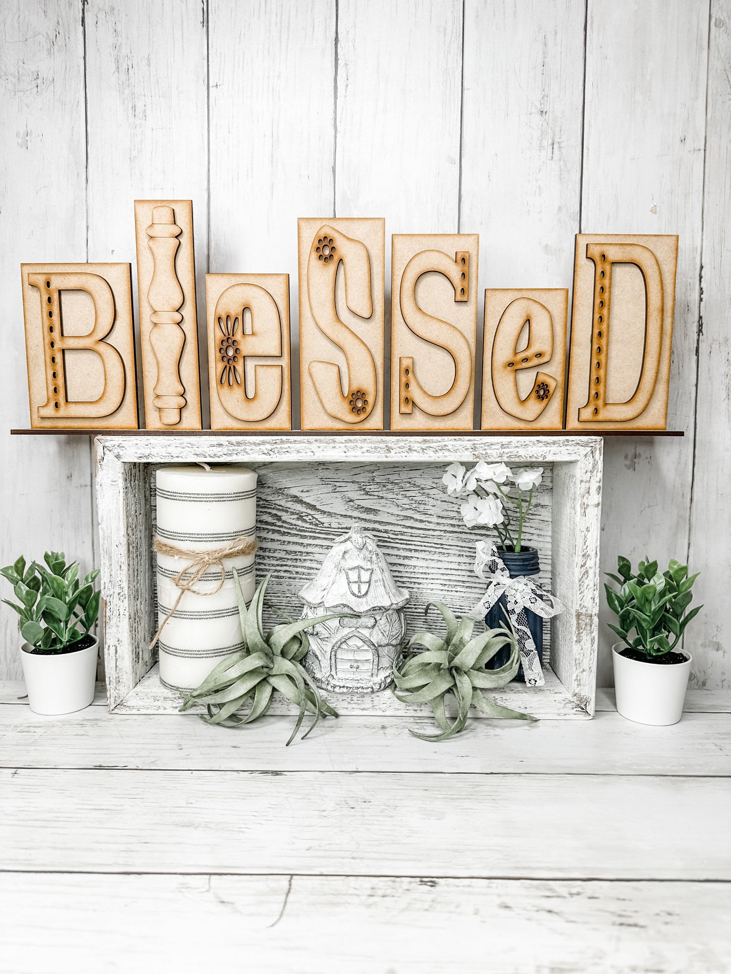 Wide Blessed Block Sign DIY Kit