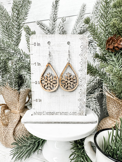 Teardrop Snowflake Blank DIY Earrings Kit
