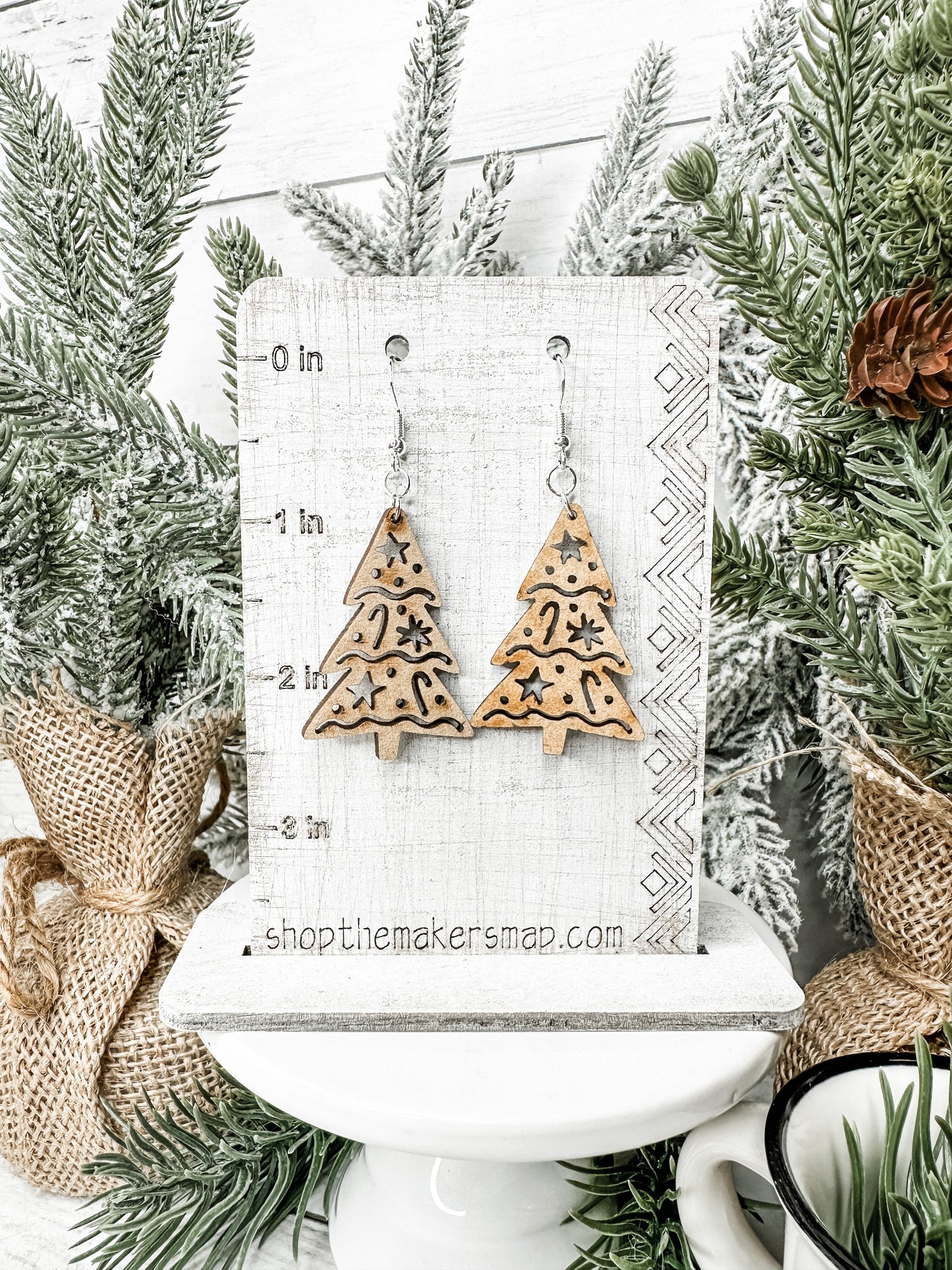 Festive Christmas Tree Blank DIY Earrings Kit