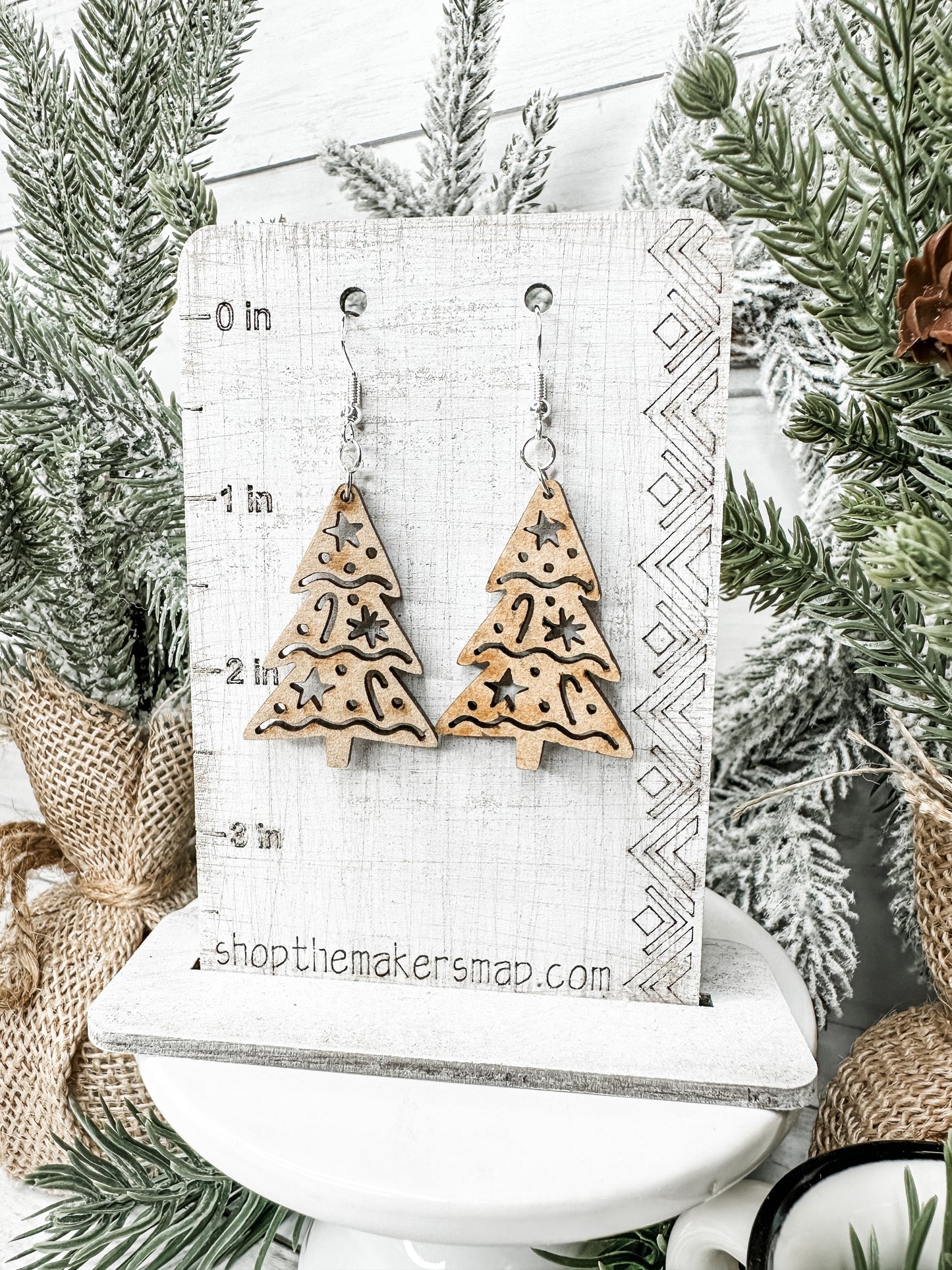 Festive Christmas Tree Blank DIY Earrings Kit