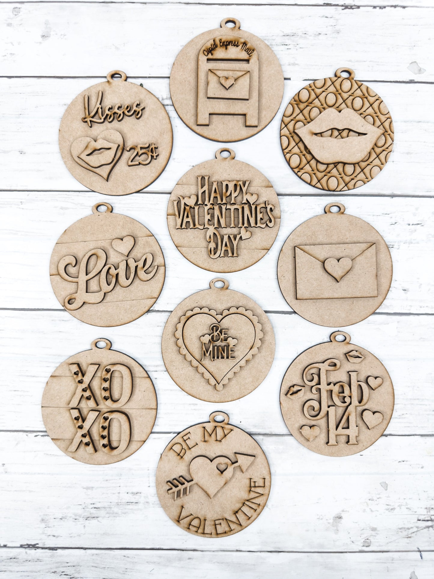 Set of 10 Valentine's Day Tag / Ornaments DIY Kit