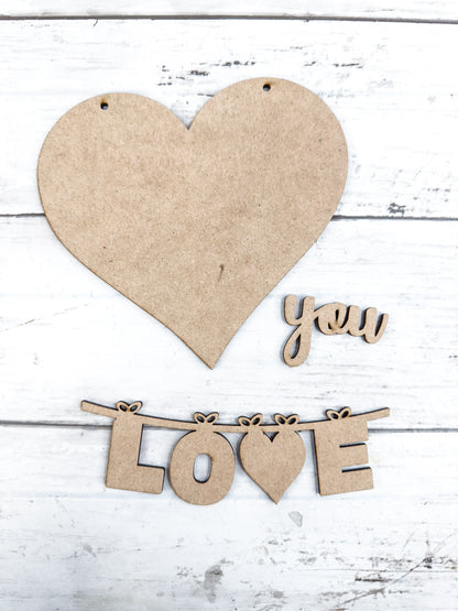 5 in Love Heart sign and Stand DIY Kit