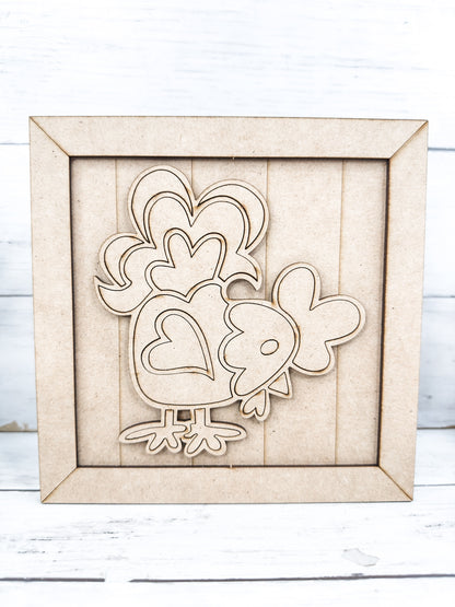 Whimsy Heart Chicken Sign DIY Kit