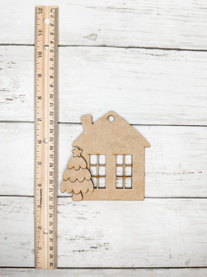 House with Tree Ornament DIY Kit