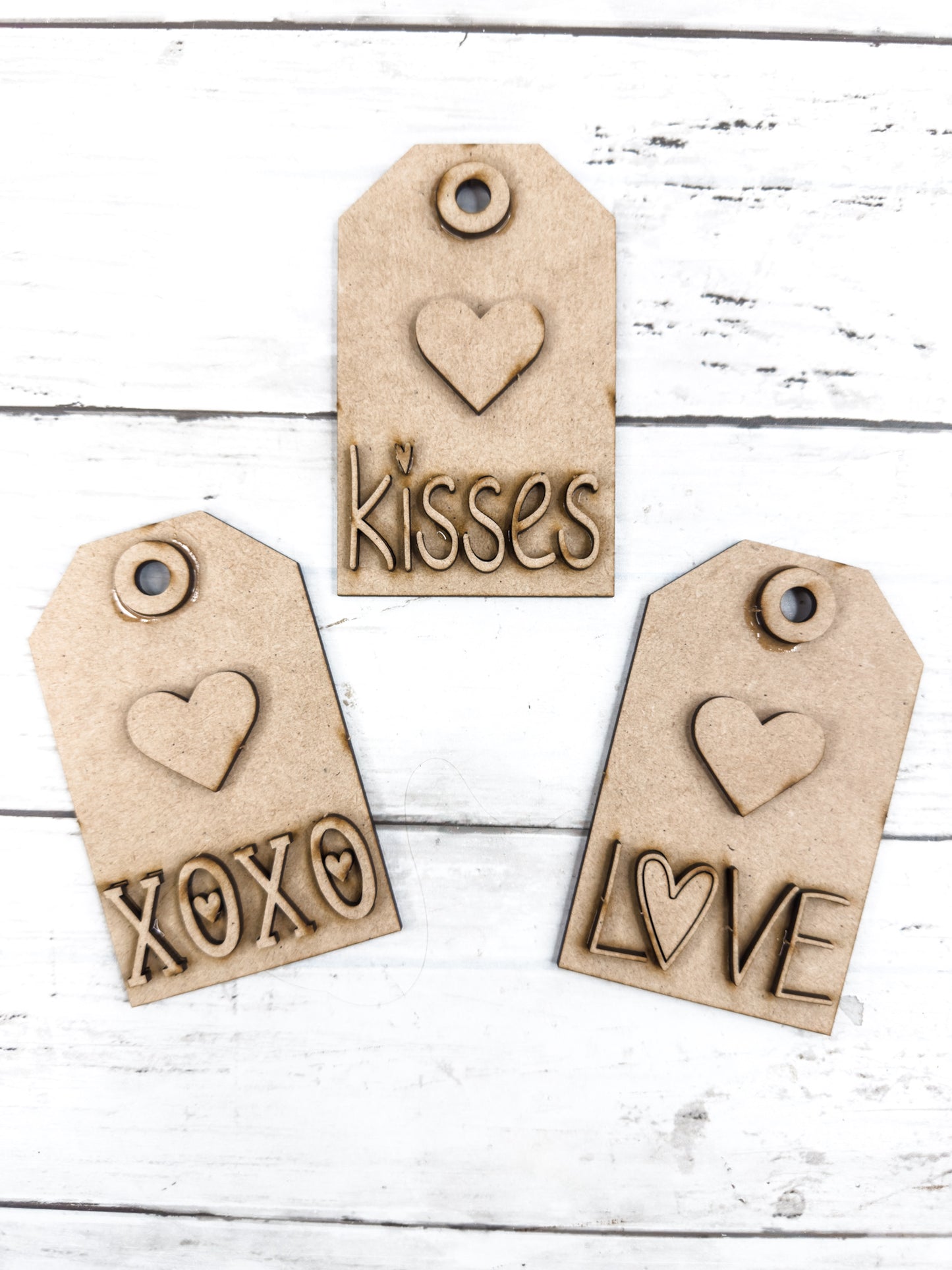 3 Valentine's Tags with hearts DIY Kit