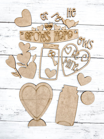 Love Grows Insert for Interchangeable box bases DIY Craft Kit