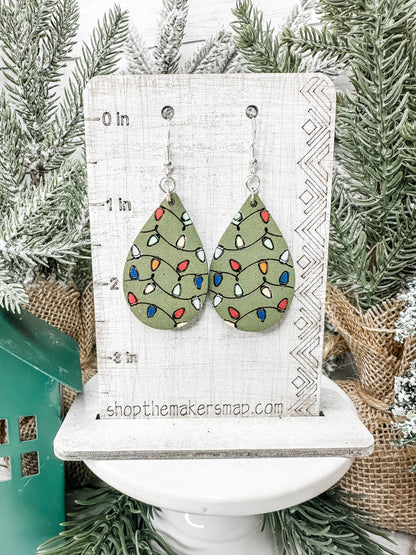 Christmas Lights Wrapped Teardrop Blank DIY Earrings Kit