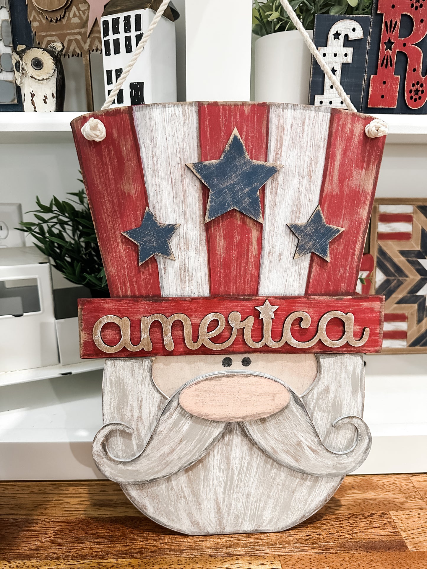 15 in BIG Uncle Sam Patriotic Door Hanger Sign DIY Kit