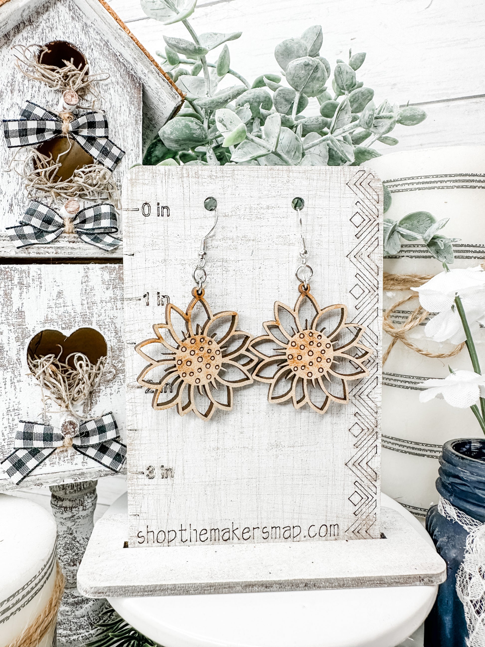 Antique Framed Potted Flower Blank DIY Earrings Kit – DIY with Amber