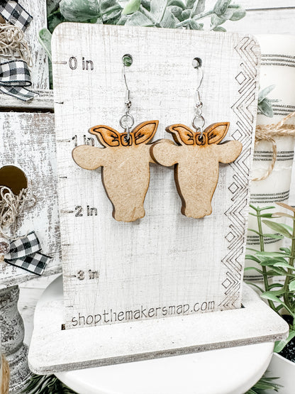 Cow with bow Blank DIY Earrings Kit