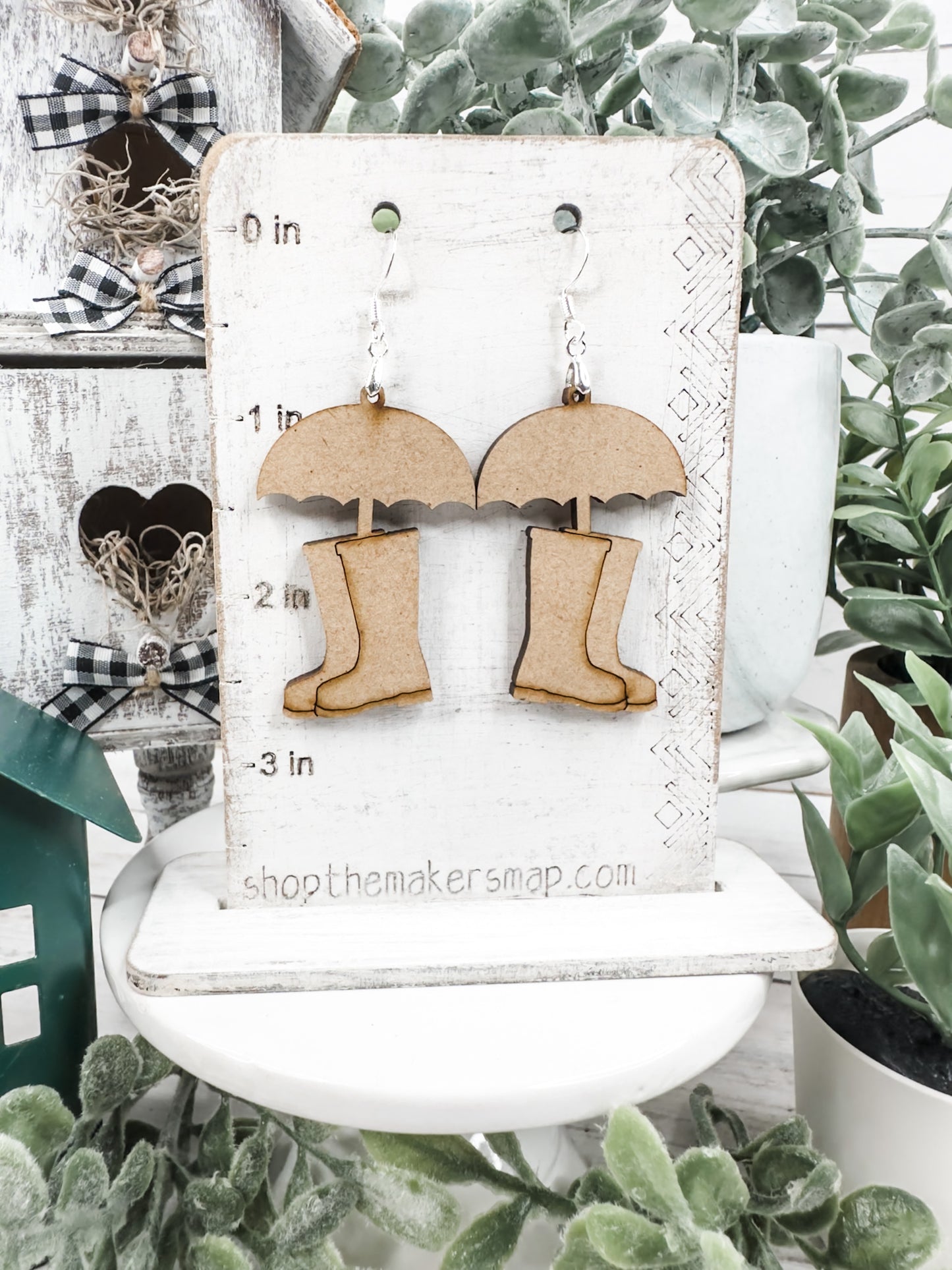 Rain Boots and Umbrella Blank DIY Earrings Kit