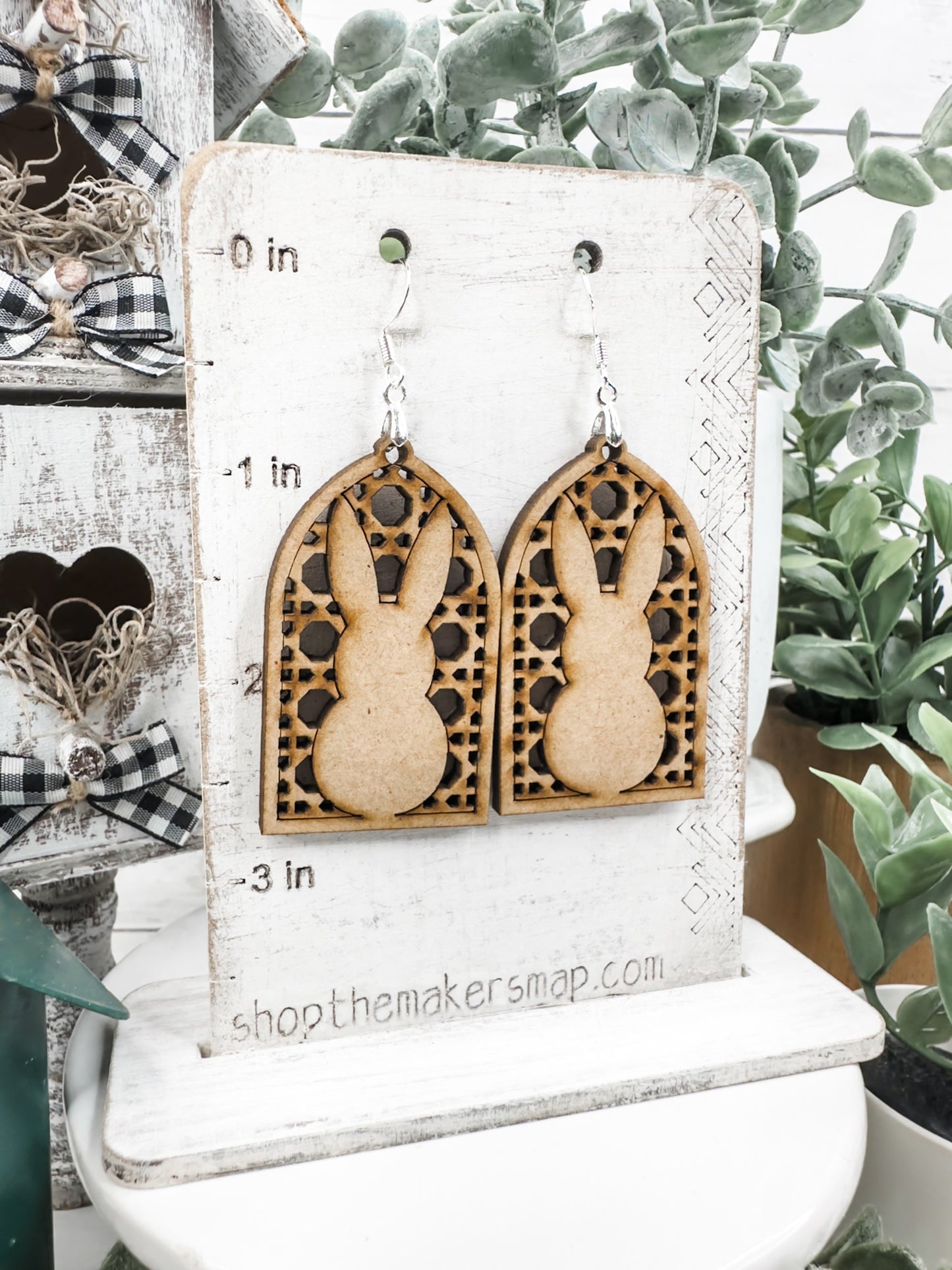Rattan Bunny Arch Blank DIY Earrings Kit