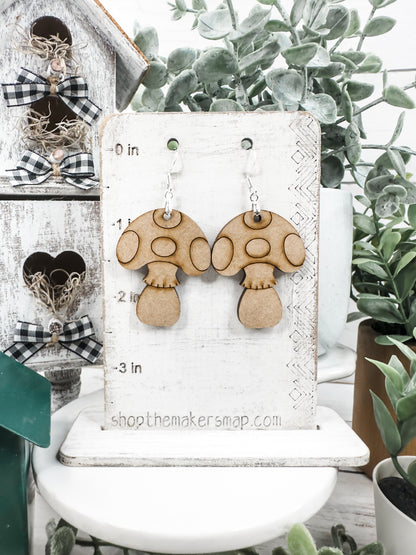 Mushroom Blank DIY Earrings Kit