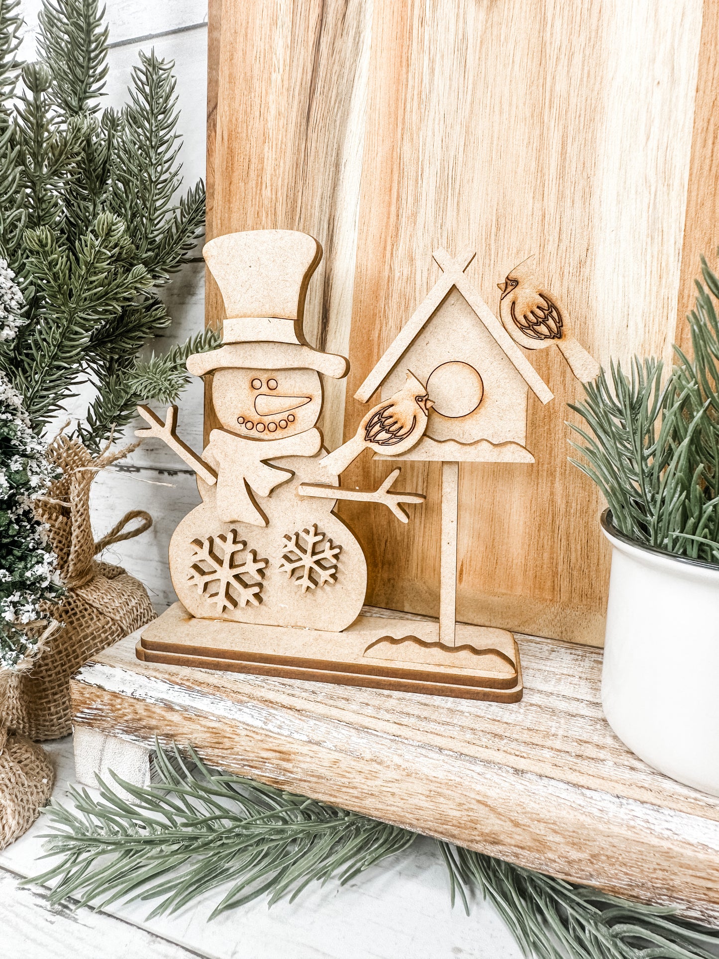 Mini Snowman with birdhouse DIY Kit