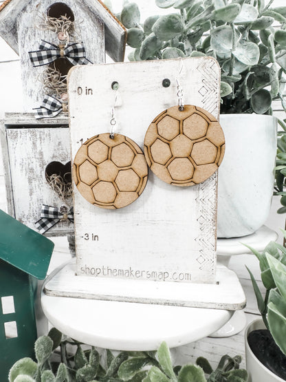 Soccer Ball Blank DIY Earrings Kit