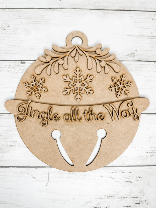 9 in round Jingle all the way Bell Sign DIY Kit