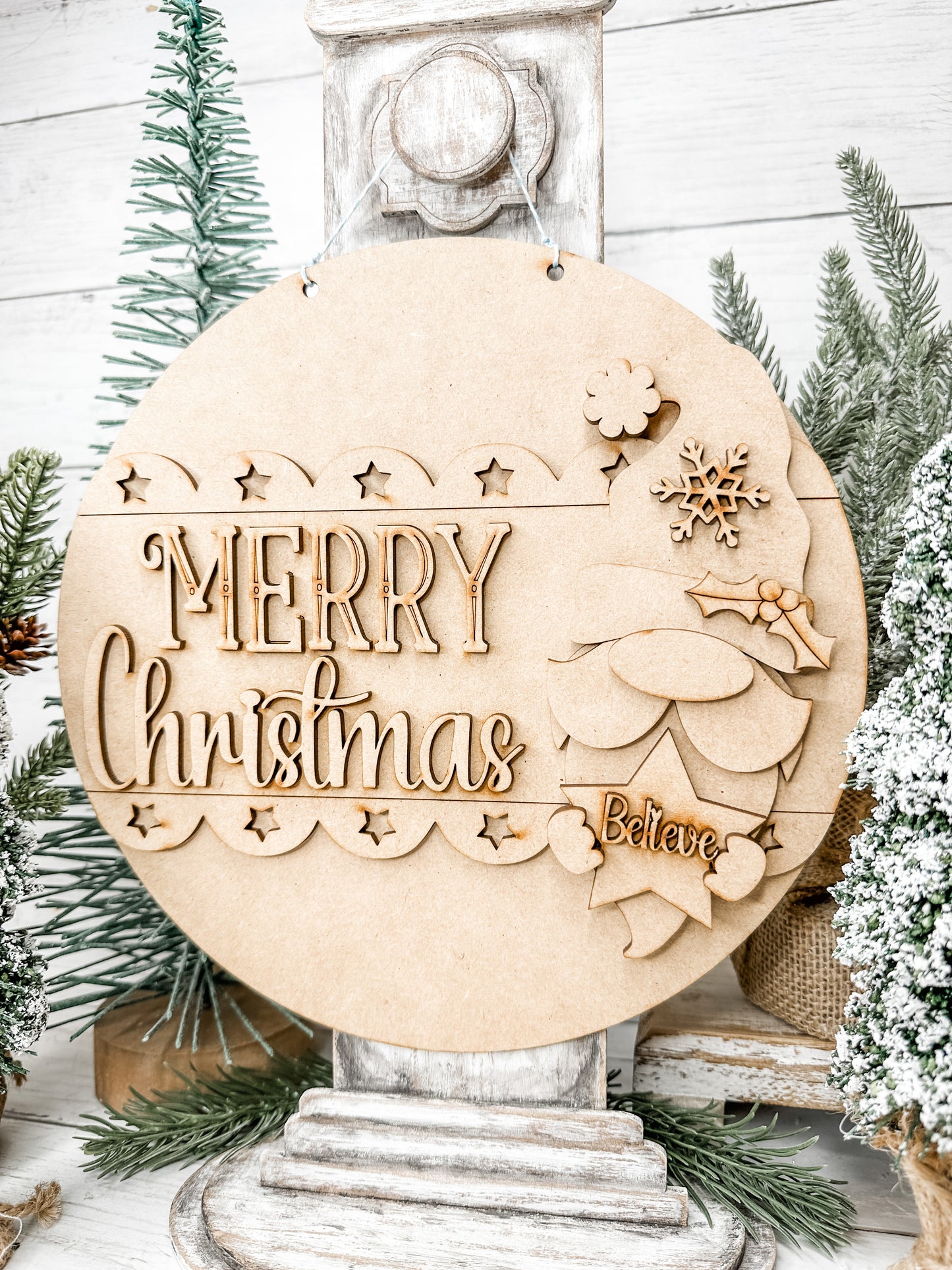 9 in round Merry Christmas Gnome Sign DIY Kit