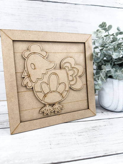 Whimsy Spring Chicken Sign DIY Kit
