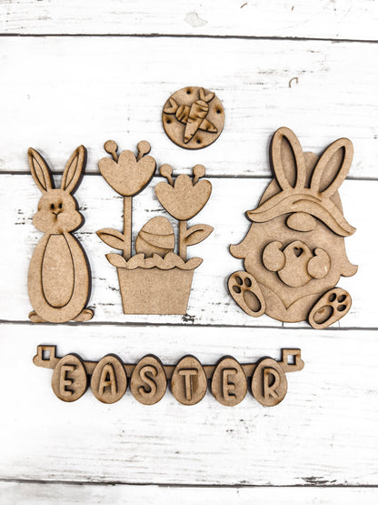 Easter Bunny Gnome Insert for box Interchangeable bases DIY Craft Kit