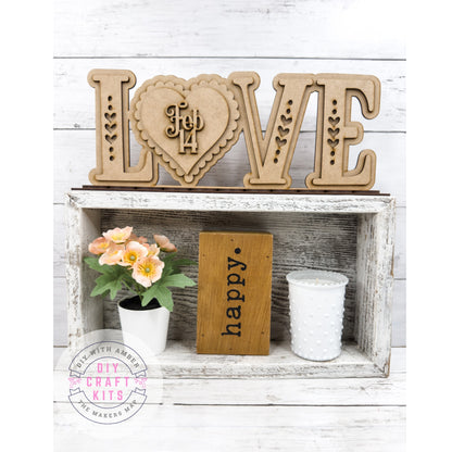 Love Shelf Sitter Sign DIY Kit