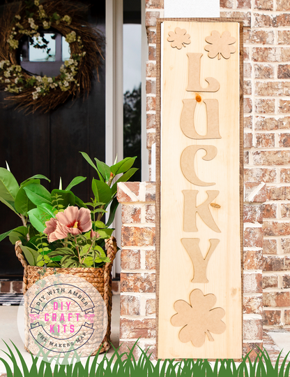 Lucky St. Patrick's Day Porch Sign Add on Pieces DIY Kit