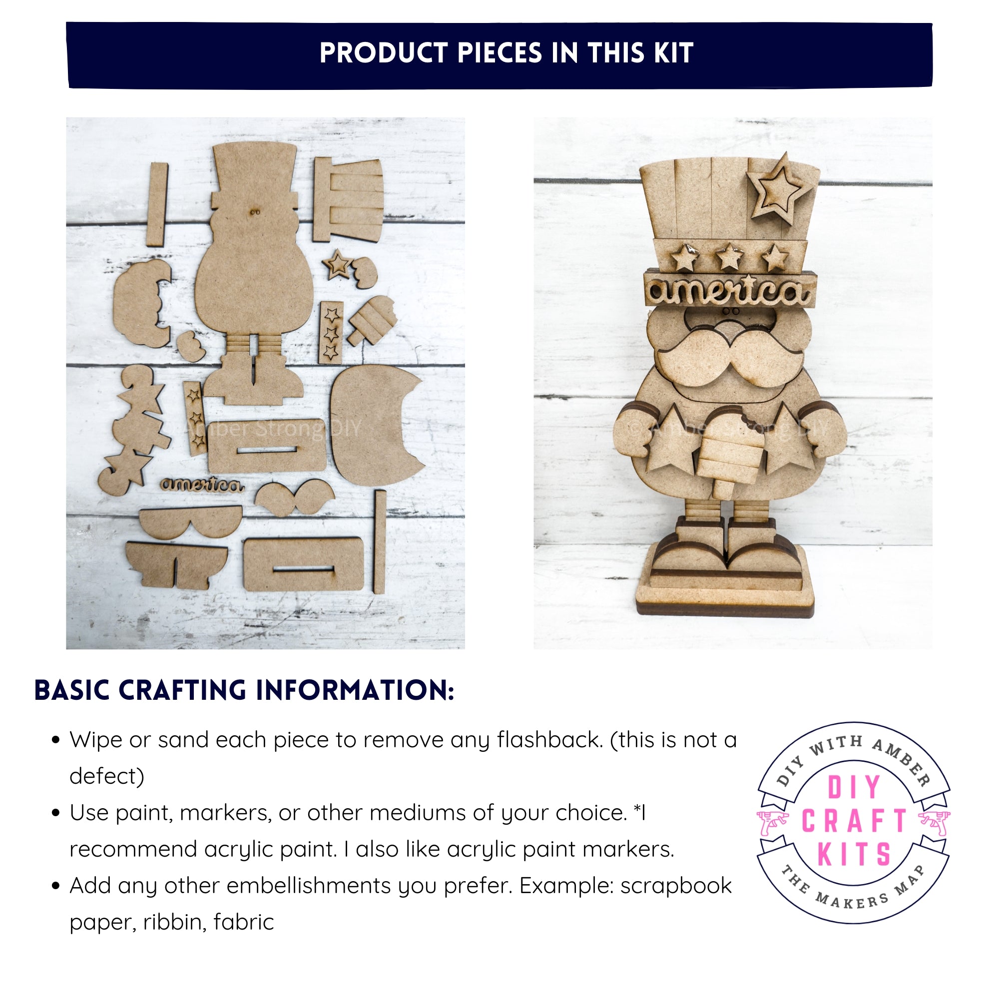 Mini Uncle Sam DIY Kit – The Makers Map - DIY with Amber