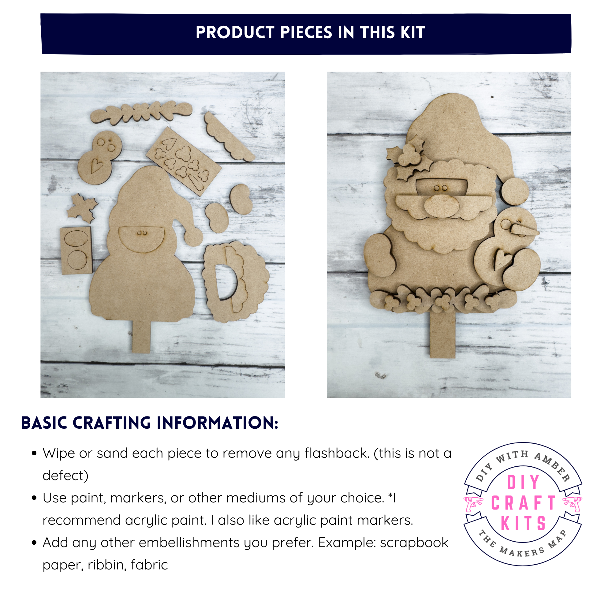 Santa Insert Santa Insert for Spindle Base – The Makers Map - DIY with Amber