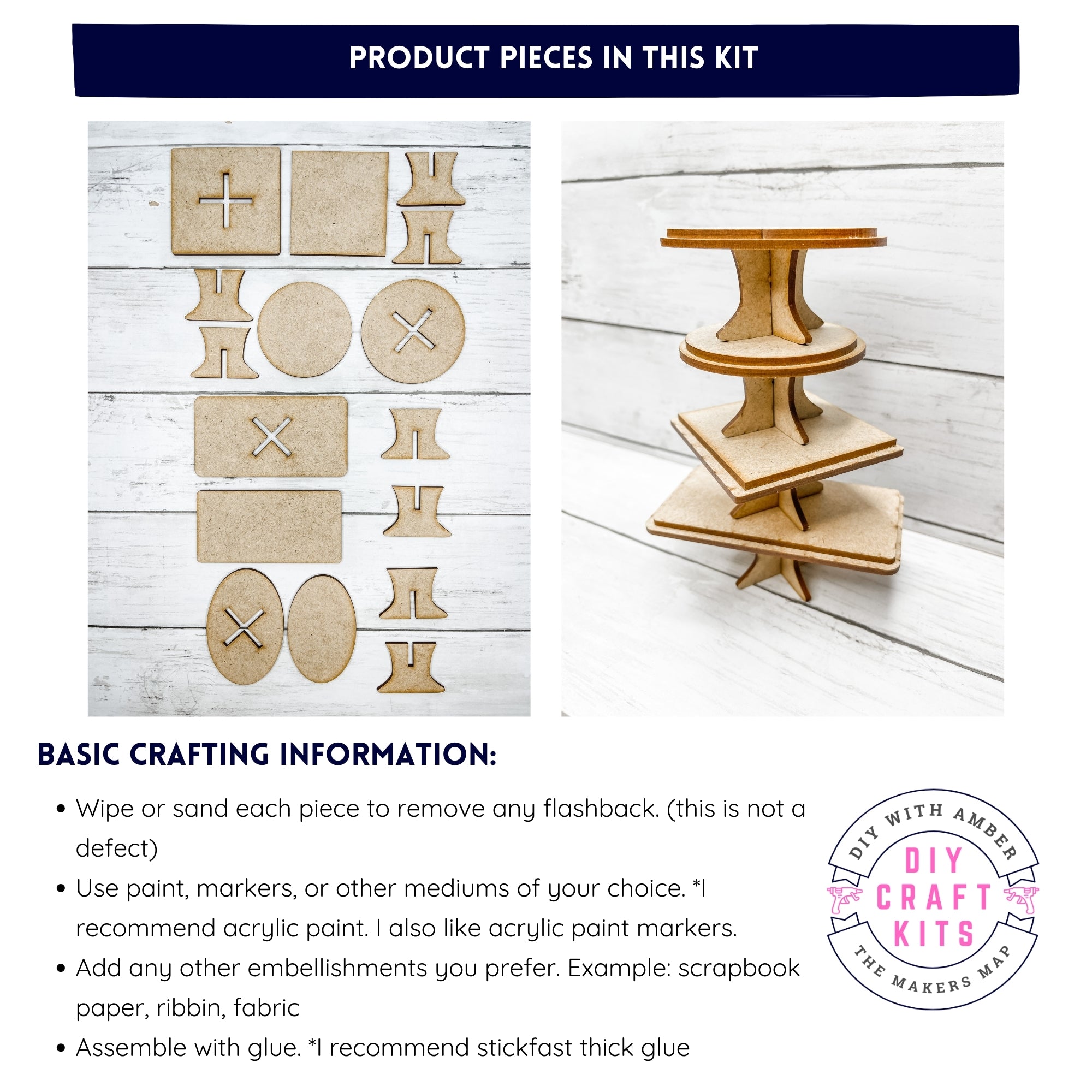 Set of 4 mini Tier tray Risers DIY Kit – The Makers Map - DIY with Amber