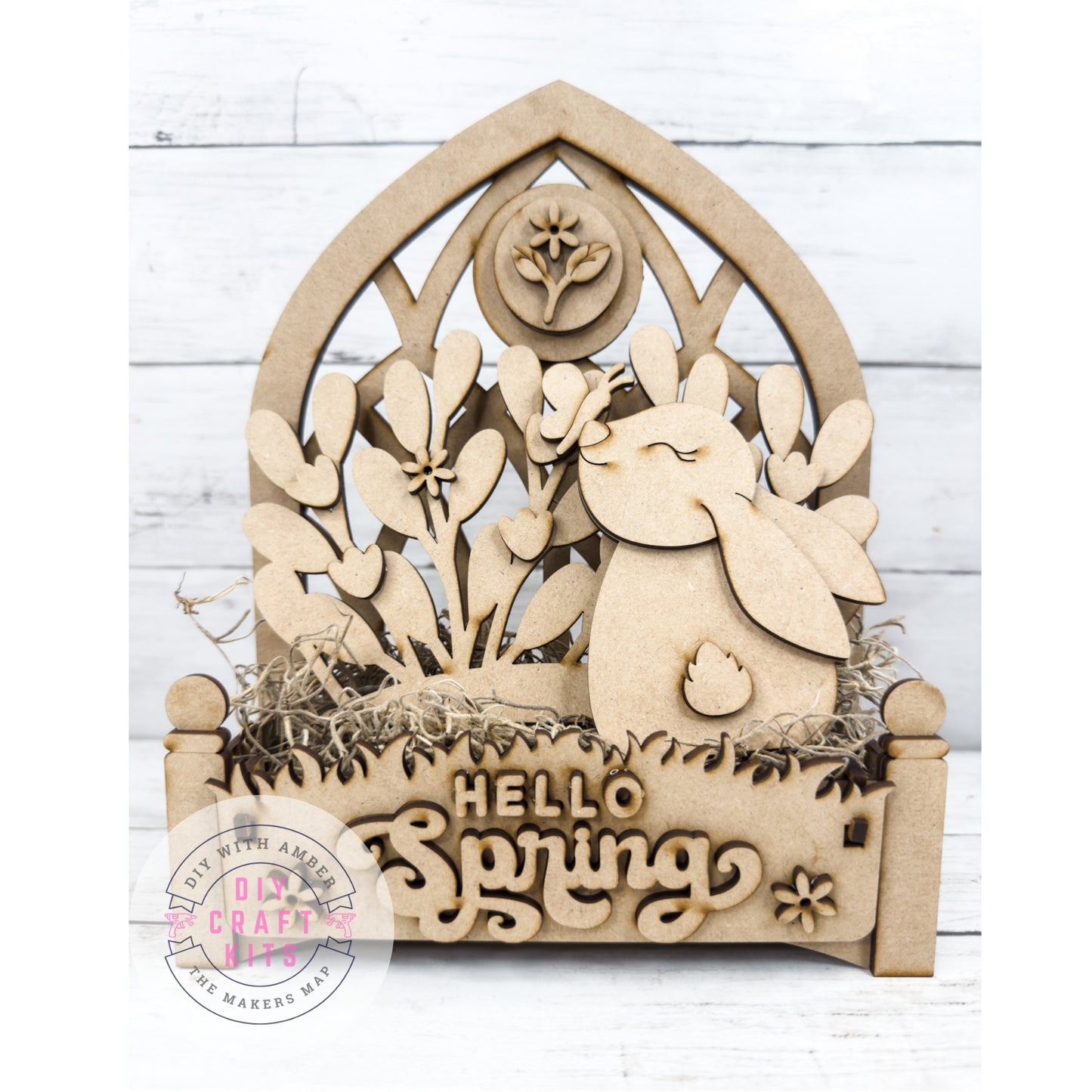 Spring Bunny Insert for box Interchangeable bases DIY Craft Kit