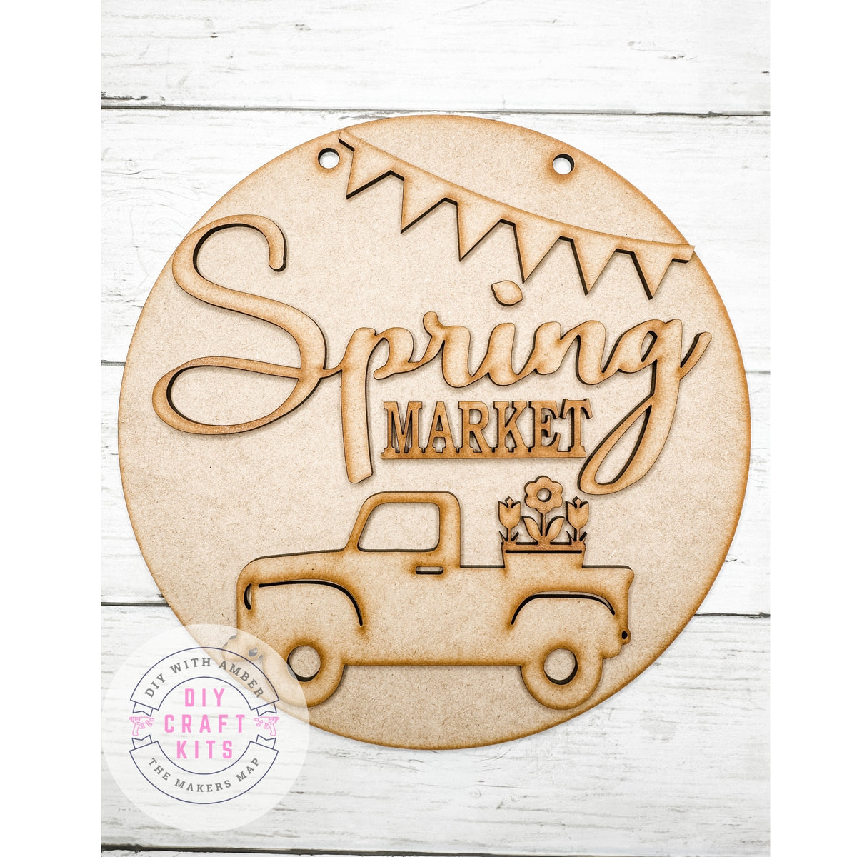 9 in round Spring Market Sign DIY Kit – The Makers Map - DIY with Amber