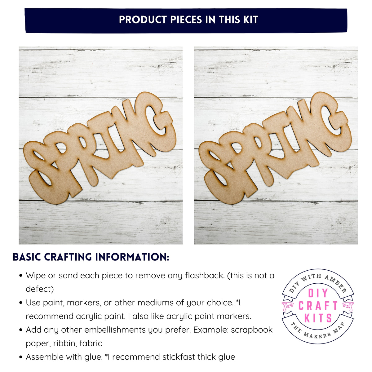 Spring Word Insert Spring Word Cut Outs DIY Kit – DIY with Amber