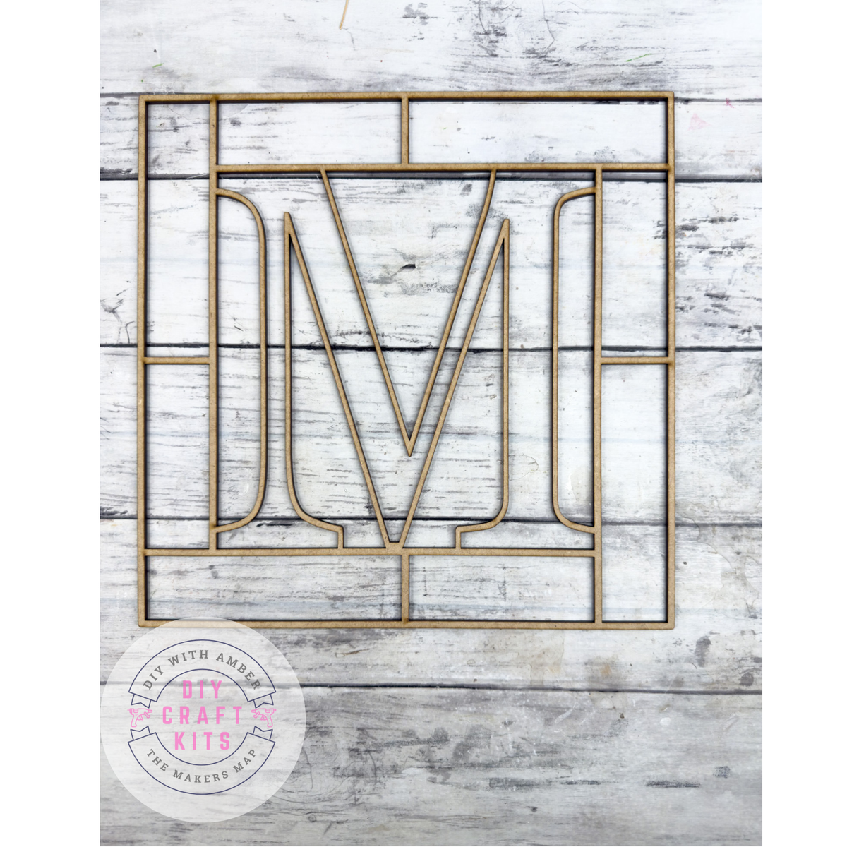 Letter M Square Monogram Laser Cut Outline Frame Blank – The Makers Map ...
