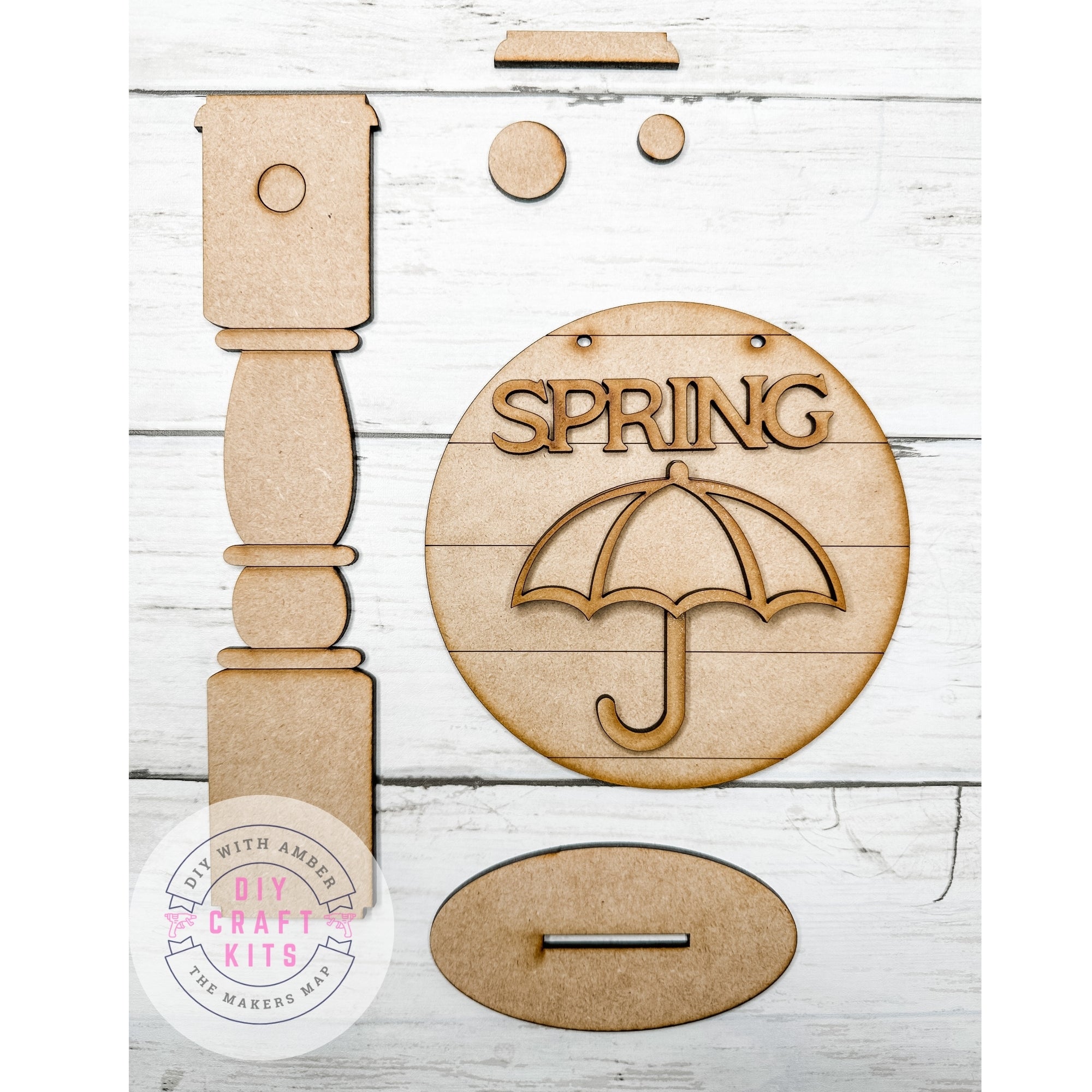 Umbrella Spring 5 in round sign and Stand DIY Kit – The Makers Map ...