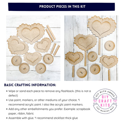Standing Scalloped Hearts DIY Kit