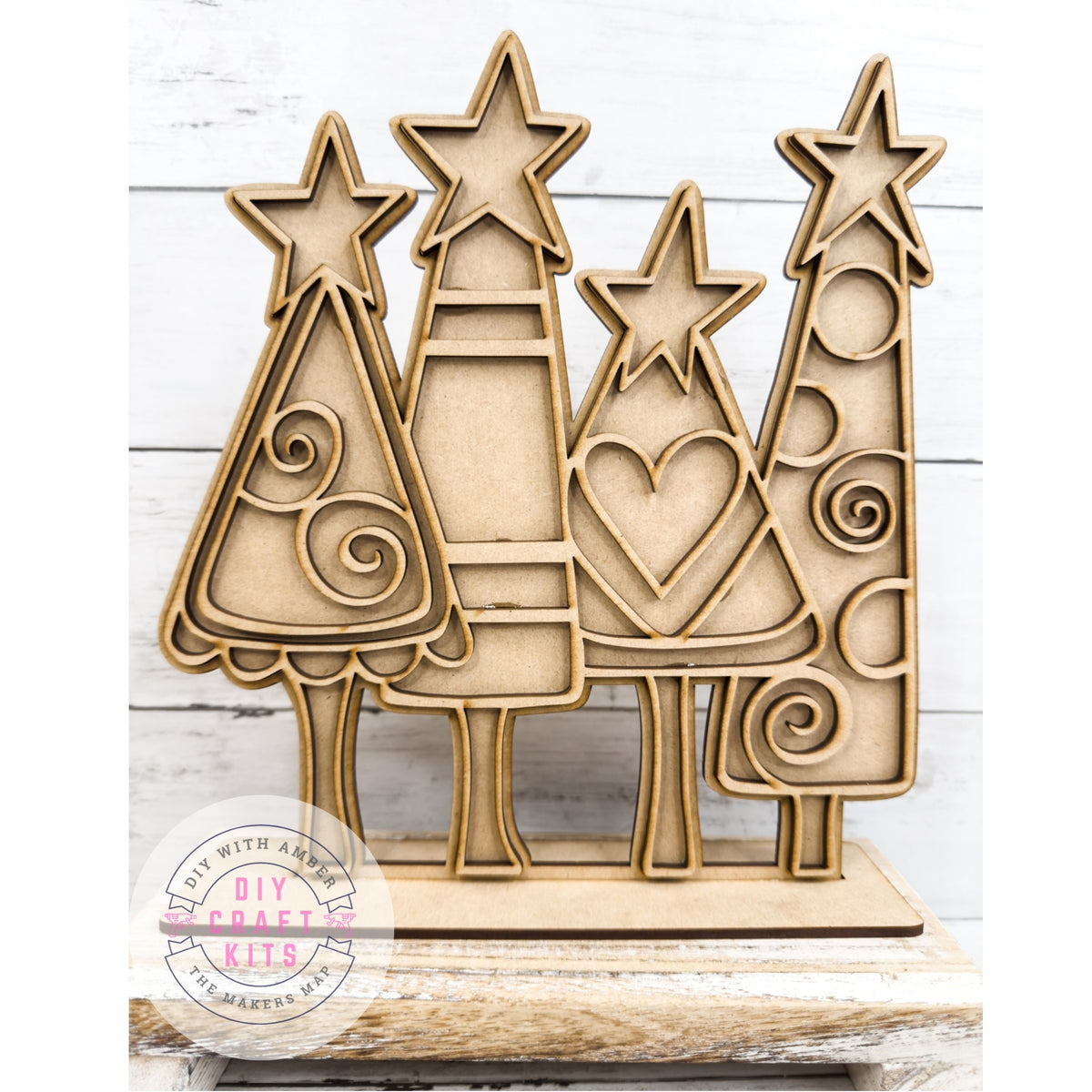 Layered Whimsy Trees Sitter DIY Kit – The Makers Map - DIY with Amber