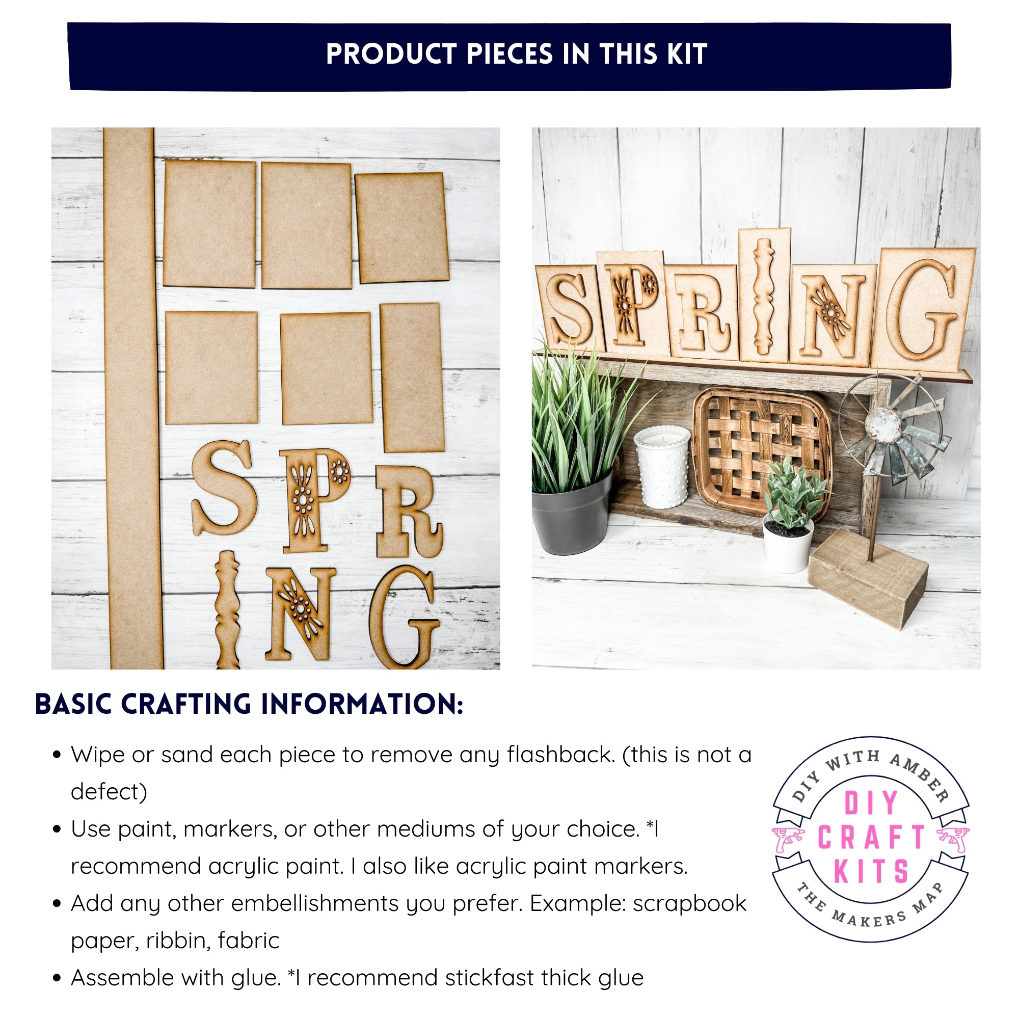 Wide Spring Block Sign DIY Kit – The Makers Map - DIY with Amber
