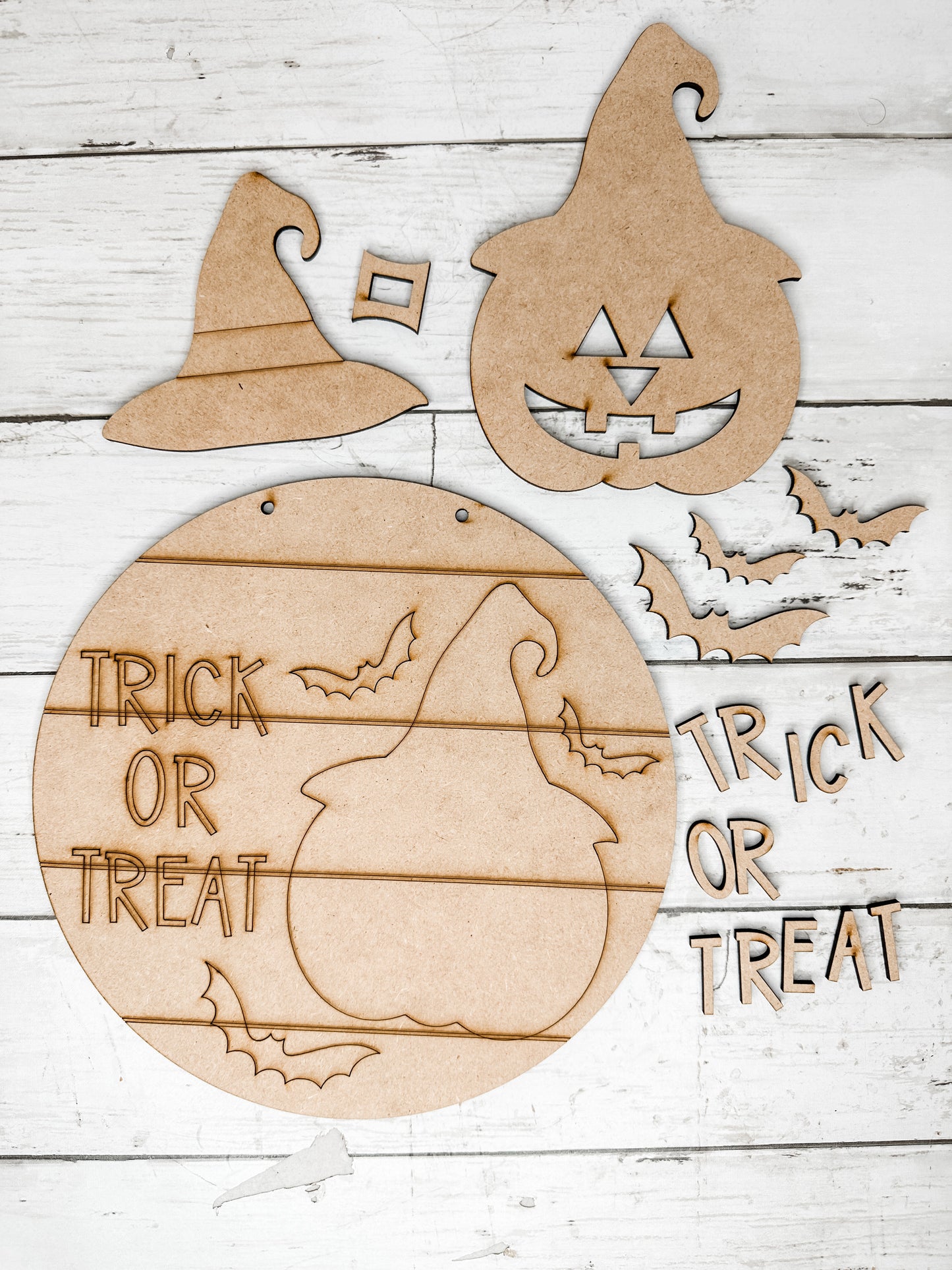 9 in round Halloween Trick Or Treat Sign DIY Kit