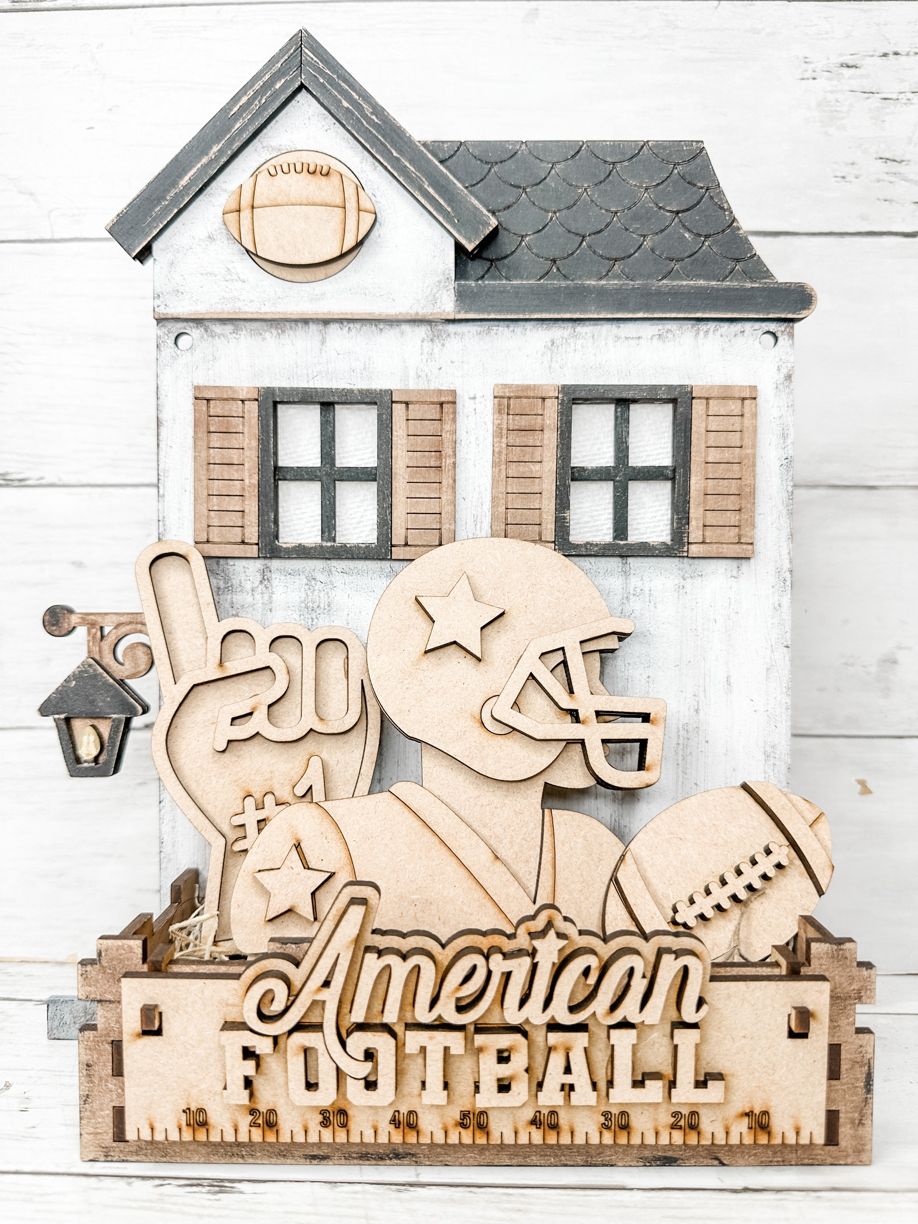 Football For Frame Insert American Football Insert for Interchangeable box bases DIY Craft Kit ...
