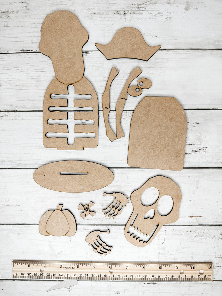 Sitting Skeleton Halloween DIY Kit – The Makers Map - DIY with Amber