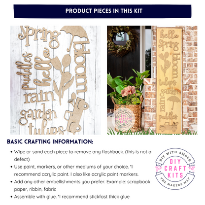 Spring Tulip Bloom Porch Leaner Add on Pieces DIY Kit