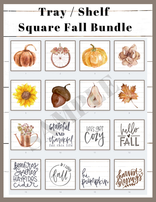 Fall Tray / Shelf Square Printable Collection