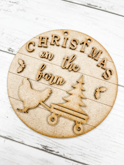 Christmas on the Farm 5 in Round DIY Kit