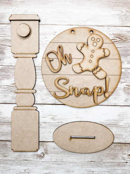 Oh Snap 5 in round sign and Stand DIY Kit