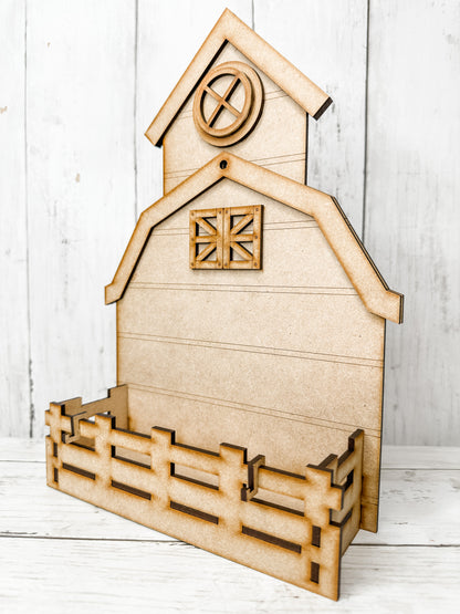 Barn Base for Interchangeable inserts DIY Craft Kit