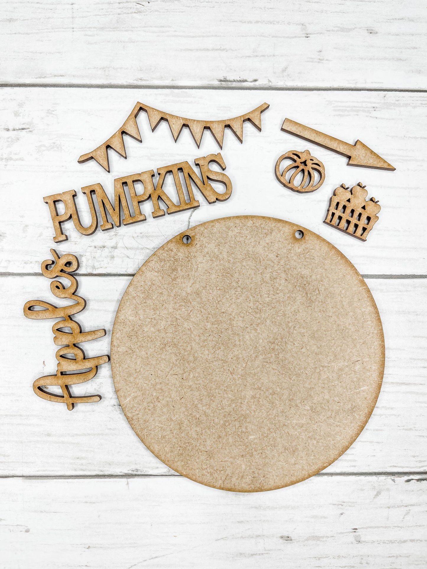 Apples and Pumpkins 5 in round Sign with Stand DIY Kit